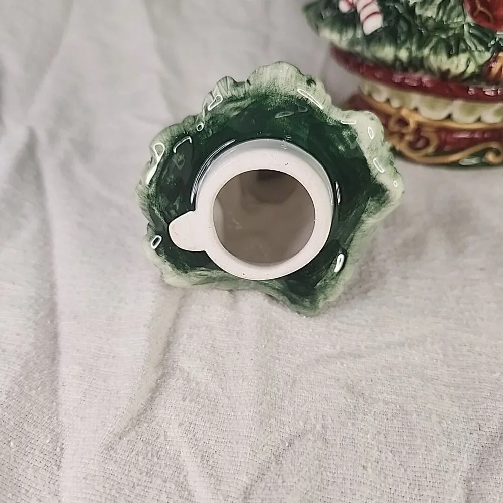 Ceramic Teapot Christopher Radko Oh Christmas Tree Decorative 8 7/8